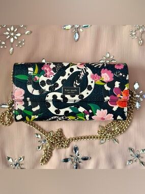 Kate Spade Sammy Snake Flap Chain Crossbody Bag